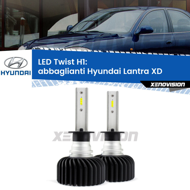Abbaglianti LED Hyundai Lantra XD 2000 -2006: H1 11,000Lm <strong>Kit abbaglianti LED</strong> H1 per <strong>Hyundai Lantra</strong> XD 2000 -2006. Compatte, impermeabili, senza ventola: praticamente indistruttibili. Top Quality.