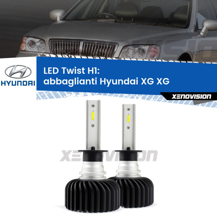 Abbaglianti LED Hyundai XG XG 1998 -2005: H1 11,000Lm <strong>Kit abbaglianti LED</strong> H1 per <strong>Hyundai XG</strong> XG 1998 -2005. Compatte, impermeabili, senza ventola: praticamente indistruttibili. Top Quality.