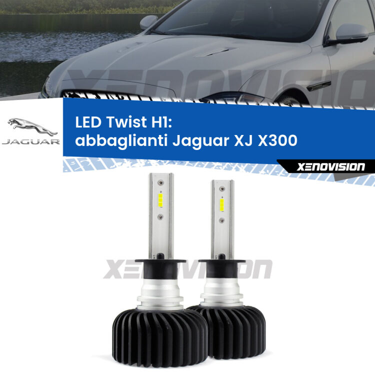 Abbaglianti LED Jaguar XJ X300 1994 -1997: H1 11,000Lm <strong>Kit abbaglianti LED</strong> H1 per <strong>Jaguar XJ</strong> X300 1994 -1997. Compatte, impermeabili, senza ventola: praticamente indistruttibili. Top Quality.