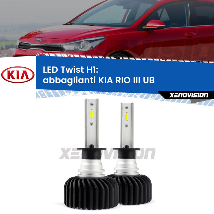 Abbaglianti LED KIA RIO III UB 2011 -2016: H1 11,000Lm <strong>Kit abbaglianti LED</strong> H1 per <strong>KIA RIO III</strong> UB 2011 -2016. Compatte, impermeabili, senza ventola: praticamente indistruttibili. Top Quality.