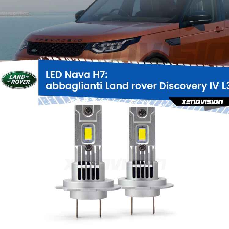 0 Abbaglianti LED Land rover Discovery IV L319 2009 -2015: H7 Nava <strong>Abbaglianti LED no-spie per Land rover Discovery IV</strong> L319 2009 -2015. Coppia lampade <strong>H7</strong> modello Nava canbus, raffreddate a ventola.