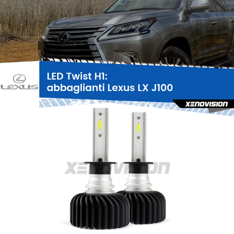 <strong>Kit abbaglianti LED</strong> H1 per <strong>Lexus LX</strong> J100 con fari Xenon. Compatte, impermeabili, senza ventola: praticamente indistruttibili. Top Quality.