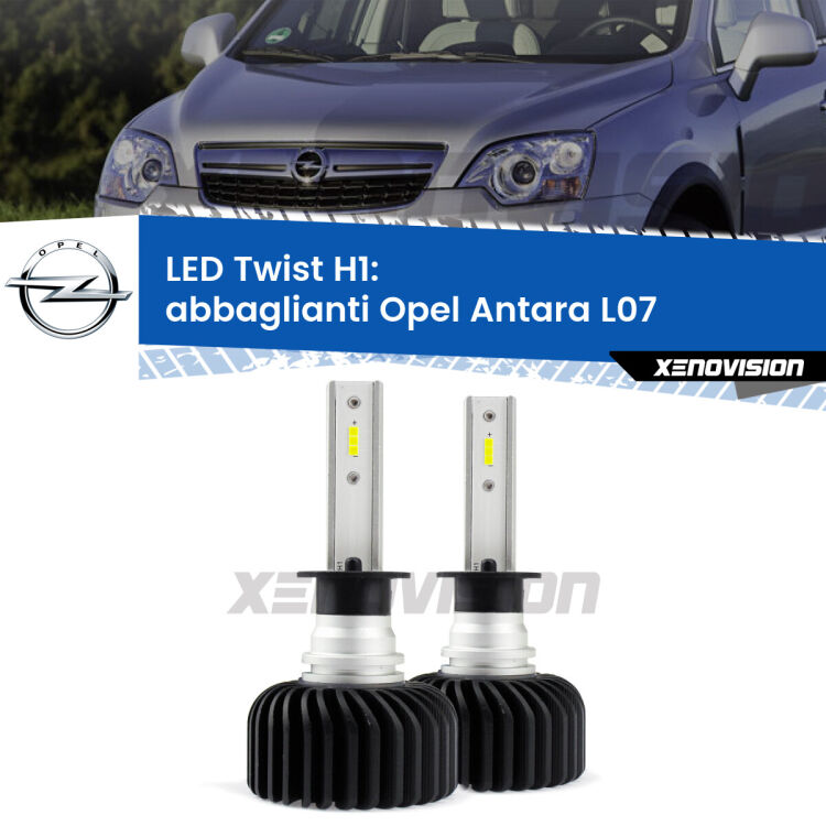 <strong>Kit abbaglianti LED</strong> H1 per <strong>Opel Antara</strong> L07 2006-2015. Compatte, impermeabili, senza ventola: praticamente indistruttibili. Top Quality.