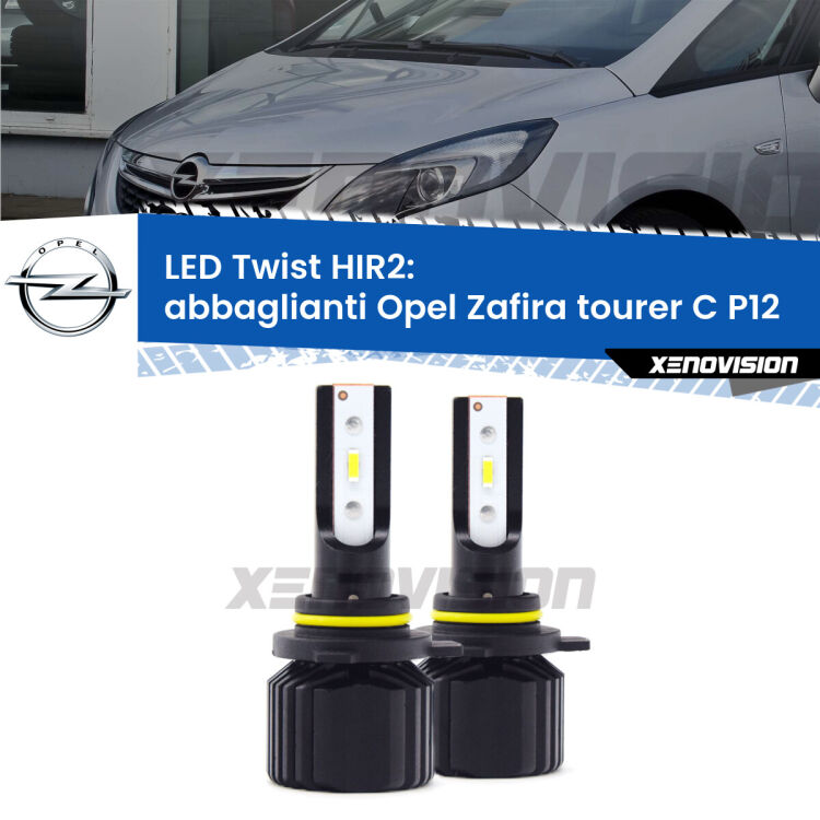 <strong>Kit abbaglianti LED</strong> HIR2 per <strong>Opel Zafira tourer C</strong> P12 2011-2016. Compatte, impermeabili, senza ventola: praticamente indistruttibili. Top Quality.