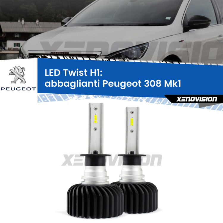 Abbaglianti LED Peugeot 308 Mk1 2007 -2012: H1 11,000Lm <strong>Kit abbaglianti LED</strong> H1 per <strong>Peugeot 308</strong> Mk1 2007 -2012. Compatte, impermeabili, senza ventola: praticamente indistruttibili. Top Quality.