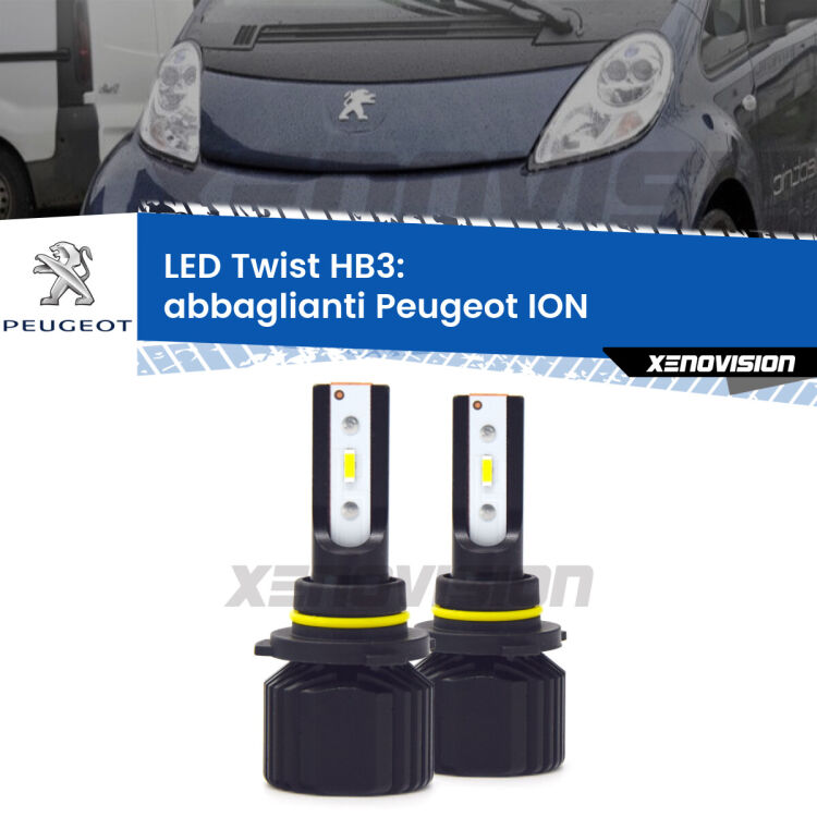 Abbaglianti LED Peugeot ION 2010 -2019: HB3 11,000Lm <strong>Kit abbaglianti LED</strong> HB3 per <strong>Peugeot ION</strong> 2010 -2019. Compatte, impermeabili, senza ventola: praticamente indistruttibili. Top Quality.