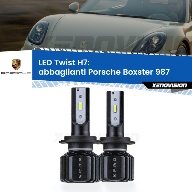 <strong>Kit abbaglianti LED</strong> H7 per <strong>Porsche Boxster</strong> 987 dal 2009, con fari Bi-Xenon. Compatte, impermeabili, senza ventola: praticamente indistruttibili. Top Quality.