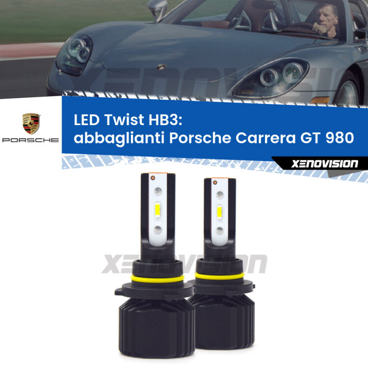 Abbaglianti LED Porsche Carrera GT 980 2003 -2006: HB3 11,000Lm <strong>Kit abbaglianti LED</strong> HB3 per <strong>Porsche Carrera GT</strong> 980 2003 -2006. Compatte, impermeabili, senza ventola: praticamente indistruttibili. Top Quality.