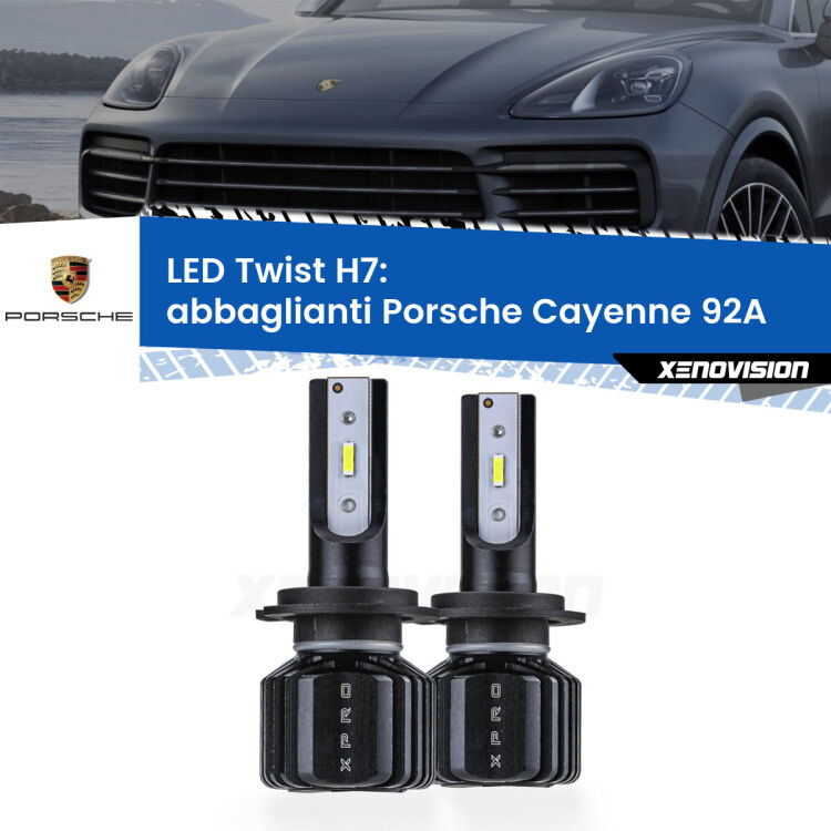 <strong>Kit abbaglianti LED</strong> H7 per <strong>Porsche Cayenne</strong> 92A fino al 2014, con fari Bi-Xenon. Compatte, impermeabili, senza ventola: praticamente indistruttibili. Top Quality.