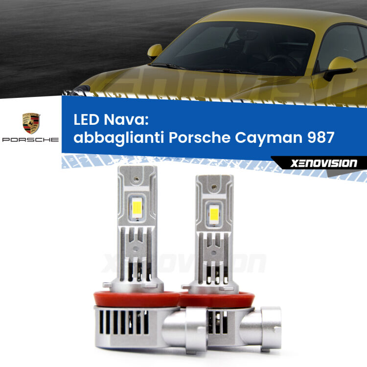 Abbaglianti LED Porsche Cayman 987 2005 -2013: Nava 20,000Lm <strong>Abbaglianti LED no-spie per Porsche Cayman</strong> 987 2005 -2013. Coppia lampade <strong>H11</strong>/H9/H8/H16(JP) modello Nava canbus, raffreddate a ventola.