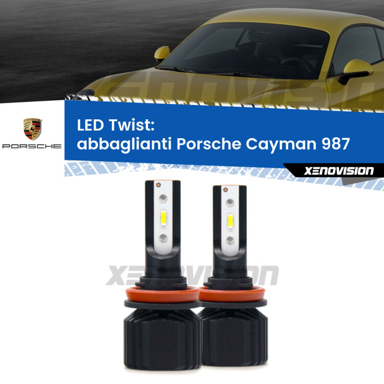 Abbaglianti LED Porsche Cayman 987 2005 -2013: Twist 11,000Lm <strong>Kit abbaglianti LED</strong> per <strong>Porsche Cayman</strong> 987 2005 -2013. Compatte, impermeabili, senza ventola: praticamente indistruttibili. Top Quality.