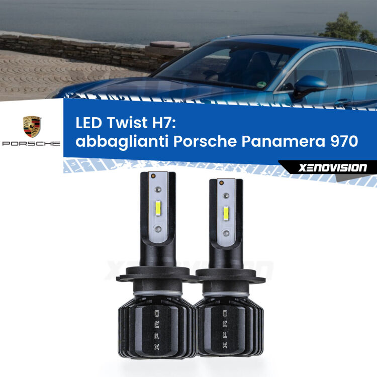 <strong>Kit abbaglianti LED</strong> H7 per <strong>Porsche Panamera</strong> 970 Full-beam spotlight con fari Bi-Xenon. Compatte, impermeabili, senza ventola: praticamente indistruttibili. Top Quality.