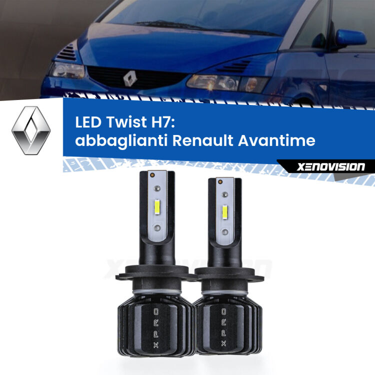 <strong>Kit abbaglianti LED</strong> H7 per <strong>Renault Avantime</strong>  2001-2003. Compatte, impermeabili, senza ventola: praticamente indistruttibili. Top Quality.