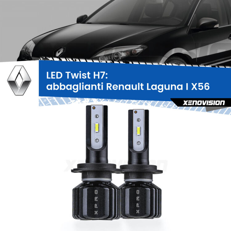 <strong>Kit abbaglianti LED</strong> H7 per <strong>Renault Laguna I</strong> X56 1998-1999. Compatte, impermeabili, senza ventola: praticamente indistruttibili. Top Quality.