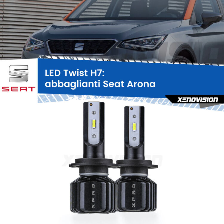 <strong>Kit abbaglianti LED</strong> H7 per <strong>Seat Arona</strong>  2017in poi. Compatte, impermeabili, senza ventola: praticamente indistruttibili. Top Quality.