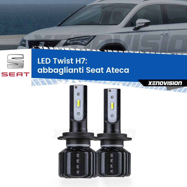 <strong>Kit abbaglianti LED</strong> H7 per <strong>Seat Ateca</strong>  2016in poi. Compatte, impermeabili, senza ventola: praticamente indistruttibili. Top Quality.