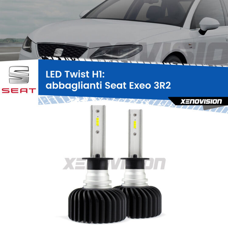 <strong>Kit abbaglianti LED</strong> H1 per <strong>Seat Exeo</strong> 3R2 2008-2013. Compatte, impermeabili, senza ventola: praticamente indistruttibili. Top Quality.