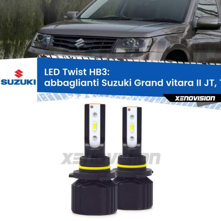 <strong>Kit abbaglianti LED</strong> HB3 per <strong>Suzuki Grand vitara II</strong> JT, TE, TD a parabola doppia. Compatte, impermeabili, senza ventola: praticamente indistruttibili. Top Quality.