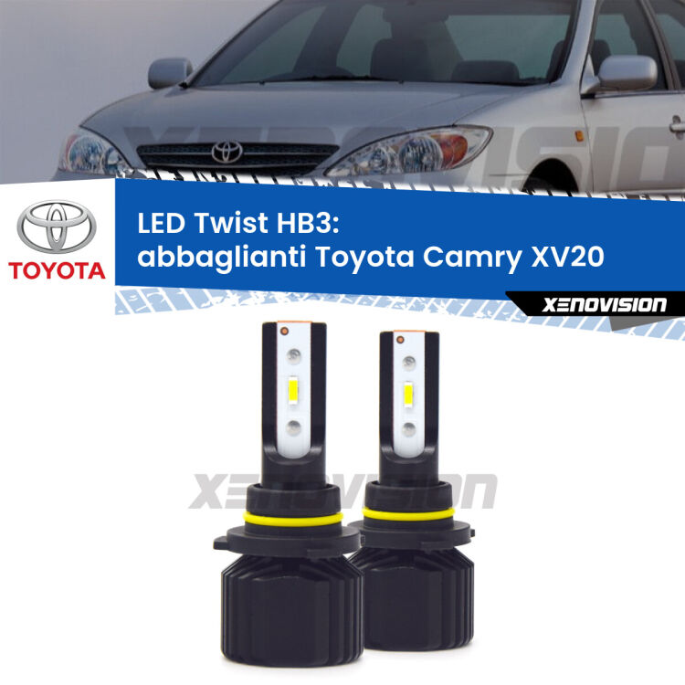 <strong>Kit abbaglianti LED</strong> HB3 per <strong>Toyota Camry</strong> XV20 1999-2001. Compatte, impermeabili, senza ventola: praticamente indistruttibili. Top Quality.