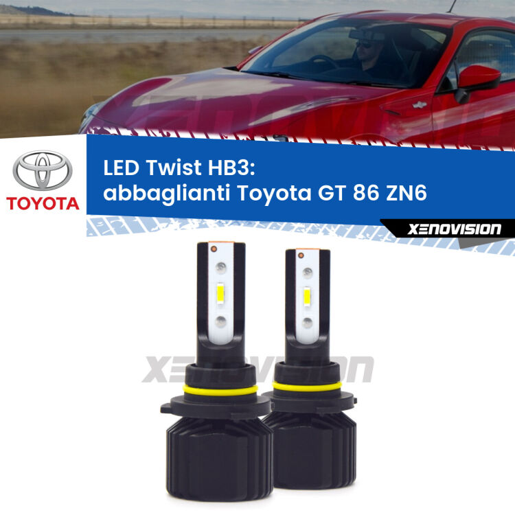 <strong>Kit abbaglianti LED</strong> HB3 per <strong>Toyota GT 86</strong> ZN6 2012-2020. Compatte, impermeabili, senza ventola: praticamente indistruttibili. Top Quality.
