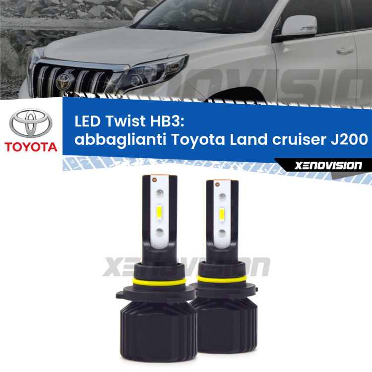 Abbaglianti LED Toyota Land cruiser J200 2007 in poi: HB3 11,000Lm <strong>Kit abbaglianti LED</strong> HB3 per <strong>Toyota Land cruiser</strong> J200 2007 in poi. Compatte, impermeabili, senza ventola: praticamente indistruttibili. Top Quality.