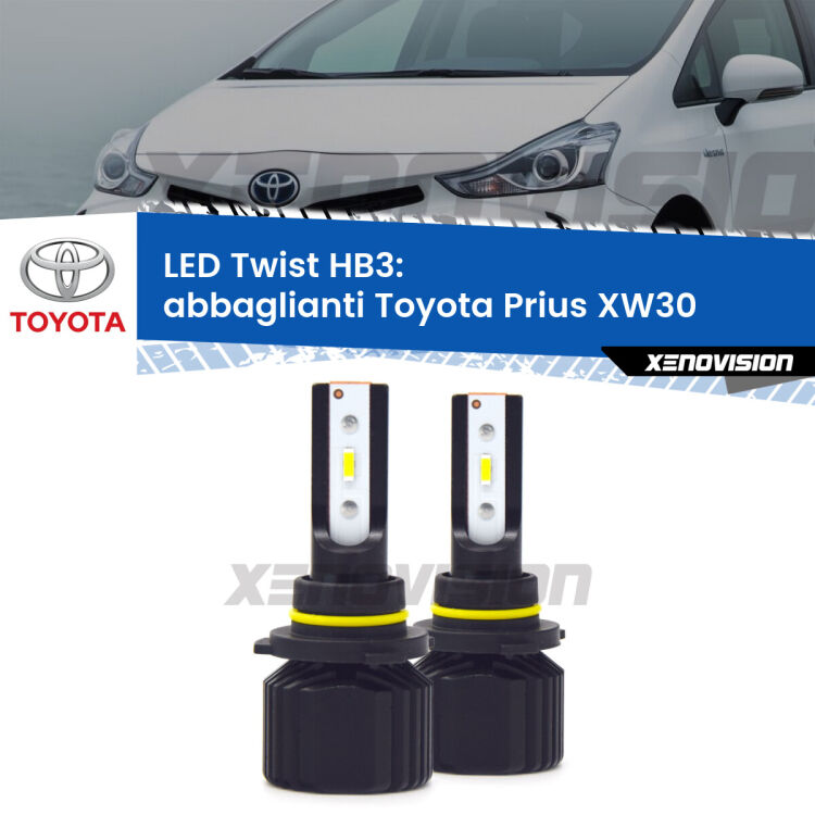 Abbaglianti LED Toyota Prius XW30 2008 -2014: HB3 11,000Lm <strong>Kit abbaglianti LED</strong> HB3 per <strong>Toyota Prius</strong> XW30 2008 -2014. Compatte, impermeabili, senza ventola: praticamente indistruttibili. Top Quality.