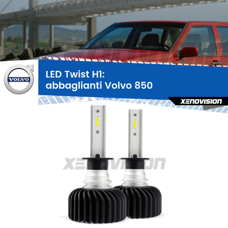 <strong>Kit abbaglianti LED</strong> H1 per <strong>Volvo 850</strong>  a parabola doppia. Compatte, impermeabili, senza ventola: praticamente indistruttibili. Top Quality.