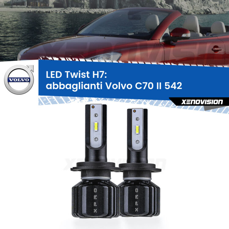 <strong>Kit abbaglianti LED</strong> H7 per <strong>Volvo C70 II</strong> 542 con fari Bi-Xenon. Compatte, impermeabili, senza ventola: praticamente indistruttibili. Top Quality.