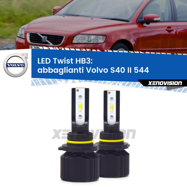<strong>Kit abbaglianti LED</strong> HB3 per <strong>Volvo S40 II</strong> 544 fino al 2007, con fari Bi-Xenon. Compatte, impermeabili, senza ventola: praticamente indistruttibili. Top Quality.