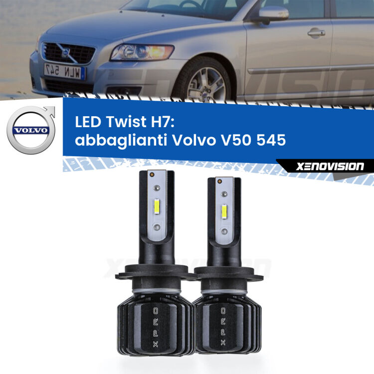 <strong>Kit abbaglianti LED</strong> H7 per <strong>Volvo V50</strong> 545 dal 2008, con fari Bi-Xenon. Compatte, impermeabili, senza ventola: praticamente indistruttibili. Top Quality.