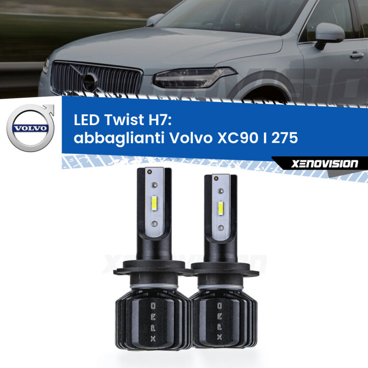 <strong>Kit abbaglianti LED</strong> H7 per <strong>Volvo XC90 I</strong> 275 2002-2014. Compatte, impermeabili, senza ventola: praticamente indistruttibili. Top Quality.