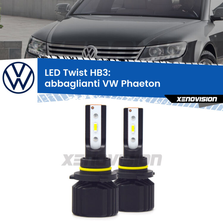 <strong>Kit abbaglianti LED</strong> HB3 per <strong>VW Phaeton</strong>  fino al 2010, con fari Xenon. Compatte, impermeabili, senza ventola: praticamente indistruttibili. Top Quality.