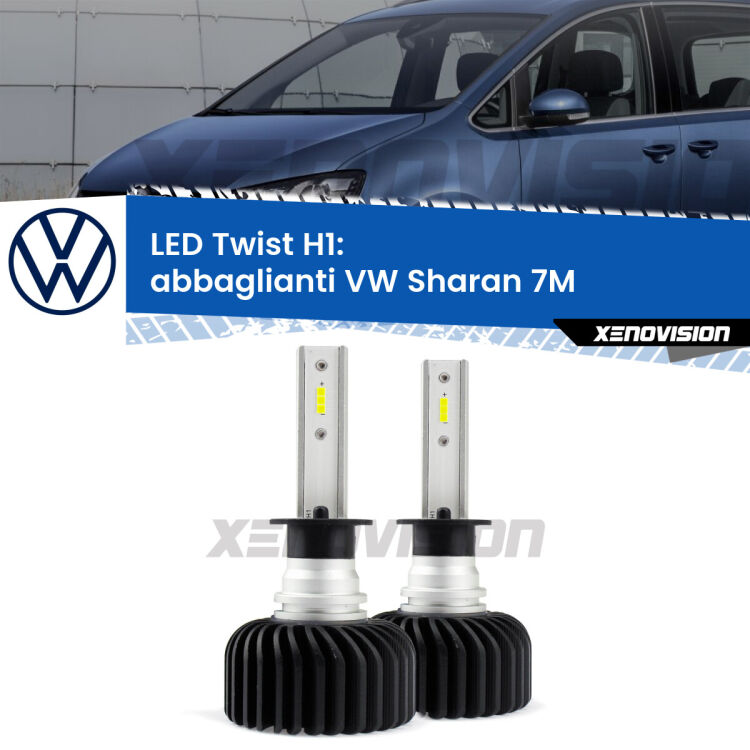 <strong>Kit abbaglianti LED</strong> H1 per <strong>VW Sharan</strong> 7M 1995-2010. Compatte, impermeabili, senza ventola: praticamente indistruttibili. Top Quality.