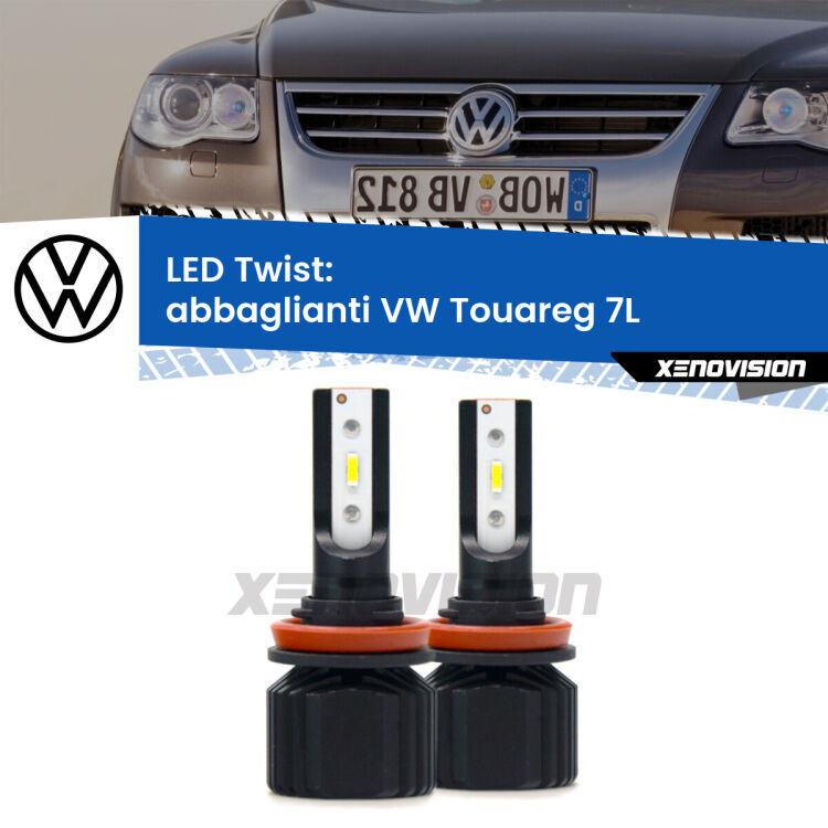 Abbaglianti LED VW Touareg 7L 2002 -2010: Twist 11,000Lm <strong>Kit abbaglianti LED</strong> per <strong>VW Touareg</strong> 7L 2002 -2010. Compatte, impermeabili, senza ventola: praticamente indistruttibili. Top Quality.