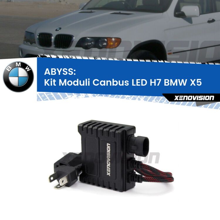<p>Kit moduli super-canbus digitali spegnispia per kit led H7 su BMW X5. Da collegare in batteria.</p>