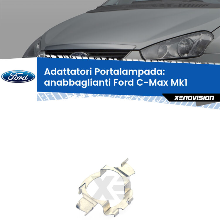 0 Adattatori portalampada Led per Anabbaglianti C-Max 2003 - 2010 Coppia adattatori portalampada LED per Ford C-Max