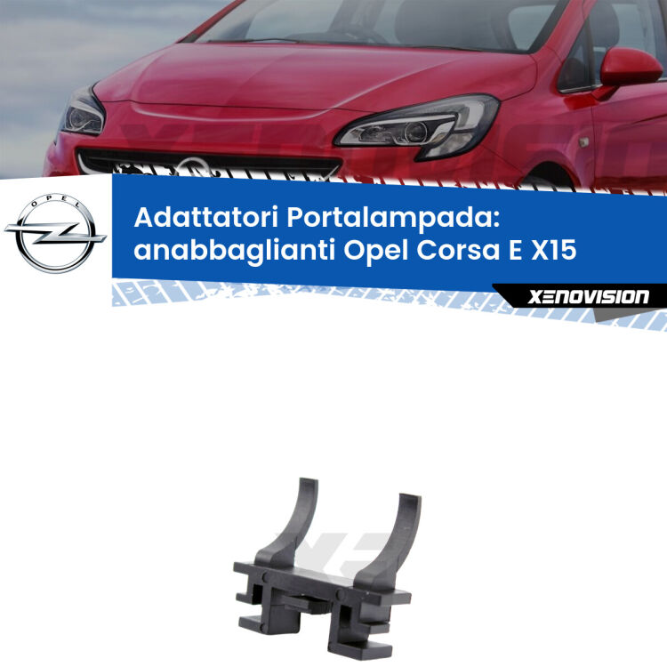 0 Adattatori portalampada Led per Anabbaglianti Corsa E 2014 - 2019 Coppia adattatori portalampada LED per Opel Corsa E