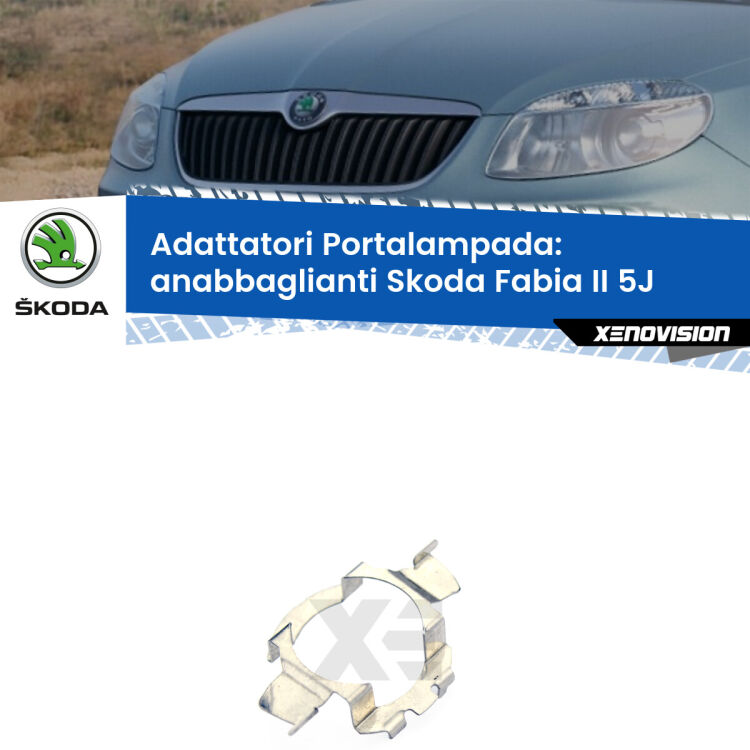 0 Adattatori portalampada Led per Anabbaglianti Fabia II fari lenticolari Coppia adattatori portalampada LED per Skoda Fabia II