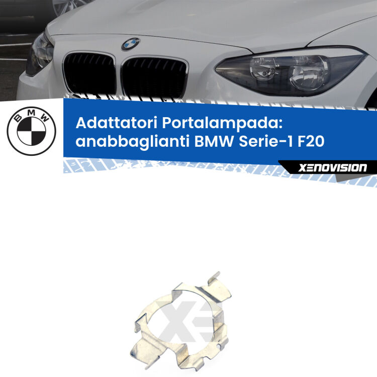 0 Adattatori portalampada Led per Anabbaglianti Serie-1 2010 - 2019 Coppia adattatori portalampada LED per BMW Serie-1