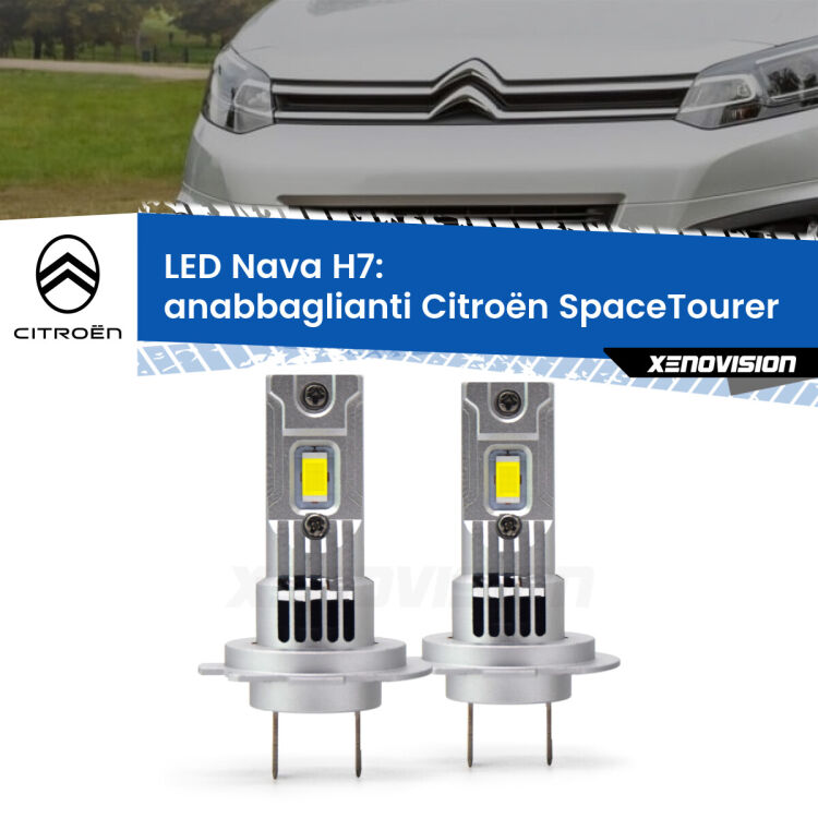 0 Anabbaglianti LED Citroën SpaceTourer 2016 in poi: H7 Nava <strong>Anabbaglianti LED no-spie per Citroën SpaceTourer</strong> 2016 in poi. Coppia lampade <strong>H7</strong> modello Nava canbus, raffreddate a ventola.