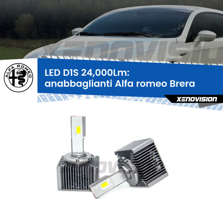 <strong>Lampade conversione a LED specifiche per Alfa romeo Brera</strong>  2006 - 2010 con fari D1S xenon di serie. Lampade Canbus da 24.000Lumen, Qualità Massima.
