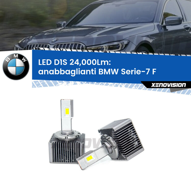 <strong>Lampade conversione a LED specifiche per BMW Serie-7</strong> F 2009 - 2015 con fari D1S xenon di serie. Lampade Canbus da 24.000Lumen, Qualità Massima.