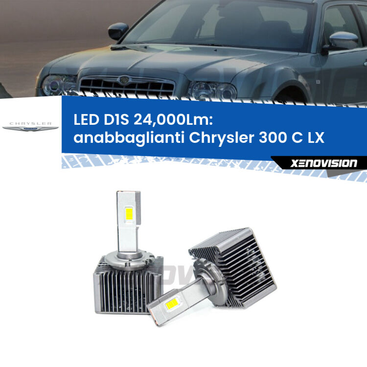 <strong>Lampade conversione a LED specifiche per Chrysler 300 C</strong> LX 2004 - 2012 con fari D1S xenon di serie. Lampade Canbus da 24.000Lumen, Qualità Massima.