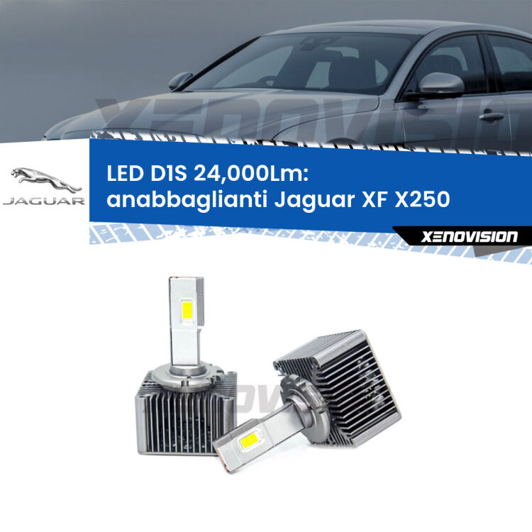 <strong>Lampade conversione a LED specifiche per Jaguar XF</strong> X250 2007 - 2011 con fari D1S xenon di serie. Lampade Canbus da 24.000Lumen, Qualità Massima.