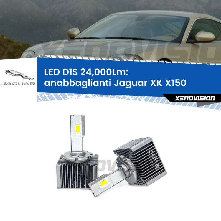 <strong>Lampade conversione a LED specifiche per Jaguar XK</strong> X150 2006 - 2014 con fari D1S xenon di serie. Lampade Canbus da 24.000Lumen, Qualità Massima.