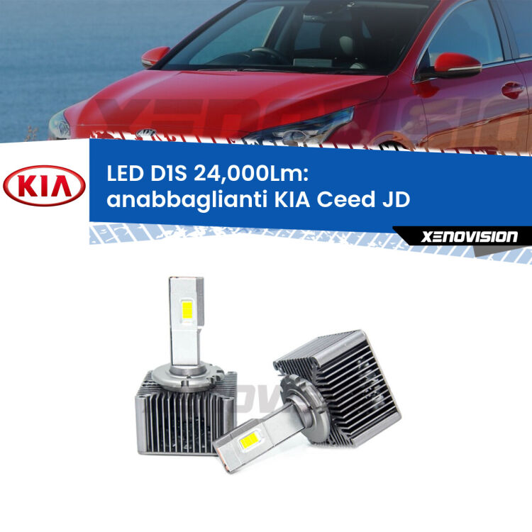 0 Anabbaglianti LED D1S 24,000Lm per KIA Ceed JD 2012 - 2017 <strong>Lampade conversione a LED specifiche per KIA Ceed</strong> JD 2012 - 2017 con fari D1S xenon di serie. Lampade Canbus da 24.000Lumen, Qualità Massima.