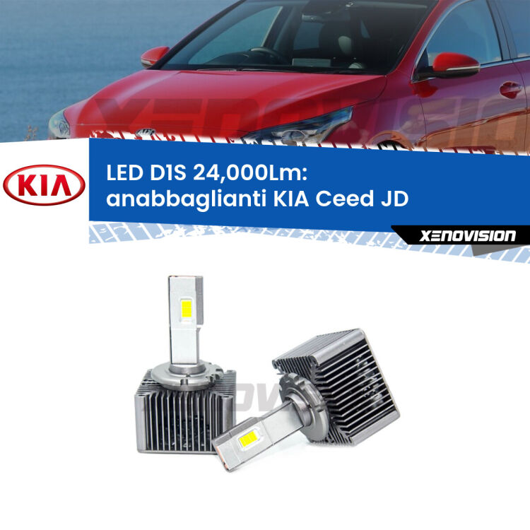 <strong>Lampade conversione a LED specifiche per KIA Ceed</strong> JD 2012 - 2017 con fari D1S xenon di serie. Lampade Canbus da 24.000Lumen, Qualità Massima.