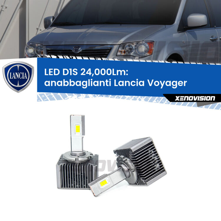 <strong>Lampade conversione a LED specifiche per Lancia Voyager</strong>  2011 - 2014 con fari D1S xenon di serie. Lampade Canbus da 24.000Lumen, Qualità Massima.