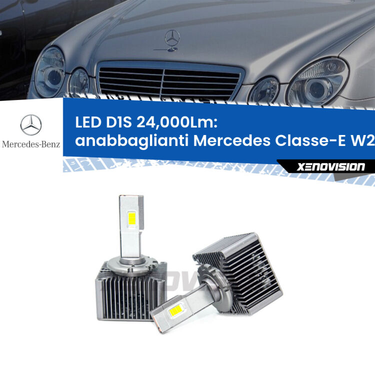 <strong>Lampade conversione a LED specifiche per Mercedes Classe-E</strong> W211 2006 - 2009 con fari D1S xenon di serie. Lampade Canbus da 24.000Lumen, Qualità Massima.
