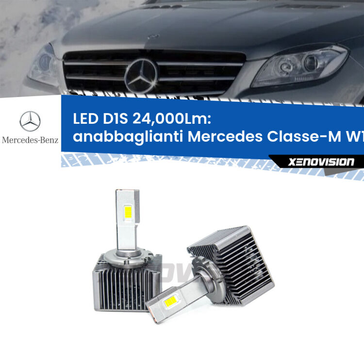 <strong>Lampade conversione a LED specifiche per Mercedes Classe-M</strong> W166 2011 - 2015 con fari D1S xenon di serie. Lampade Canbus da 24.000Lumen, Qualità Massima.